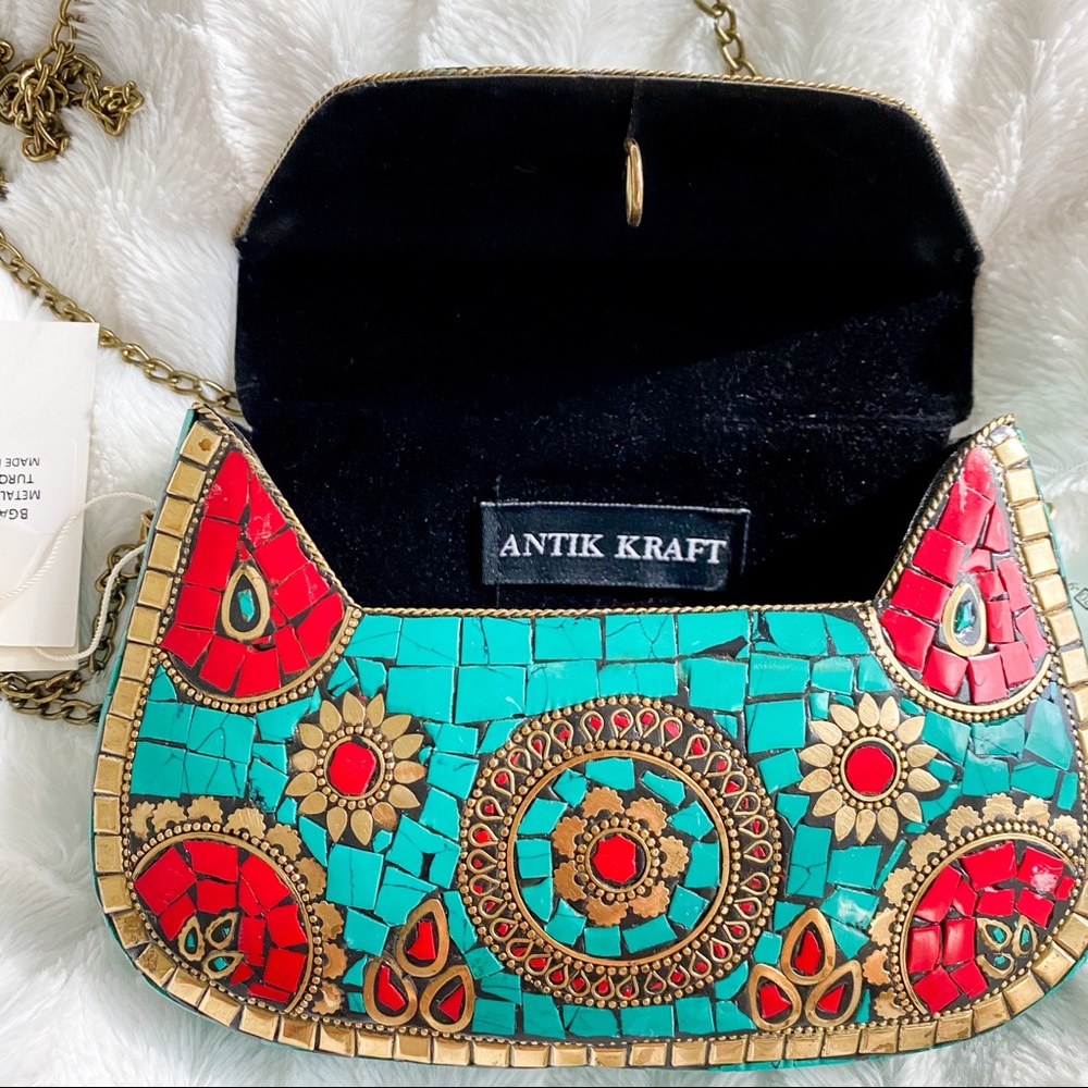 Anthropologie ANTIK KRAFT Metal Clutch Purse - Picture 10 of 13